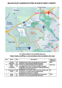 Leaflet back including map of candidate sites of concern