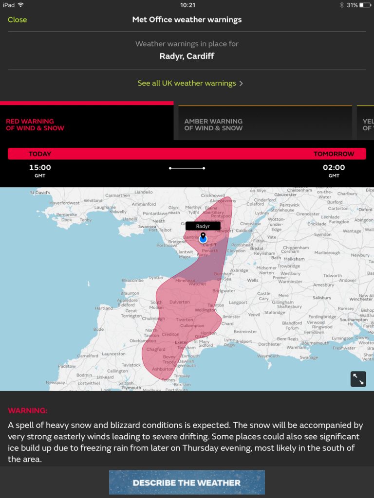 Red Weather Warning Radyr & Community