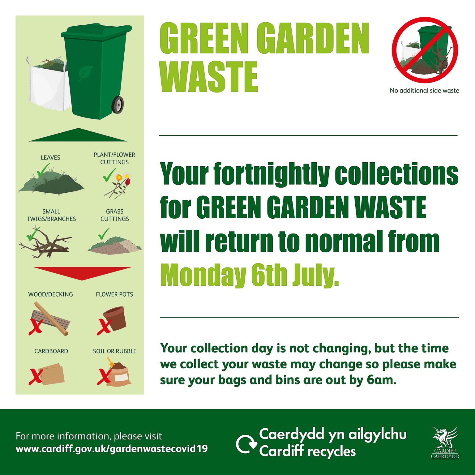 Garden Waste Collection returns to normal Radyr & Community