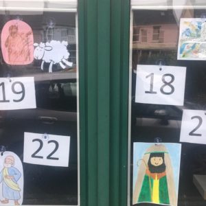 Advent Calendar in church windows