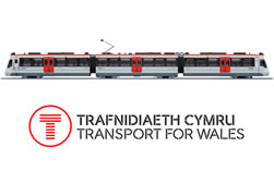 Transport for Wales logo and train image