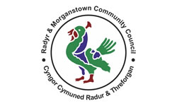 Radyr & Morganstown Community Council Logo - Blue/green Heathcock in a circle