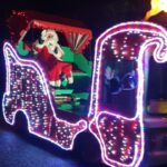 Santa in his illuminated sleigh