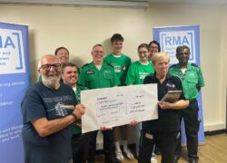 Cheque presentation from RMA to SJAC volunteers